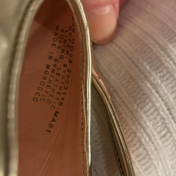 J. Crew Metallic Leather Gold Flats 8.5 - Picture 6 of 6
